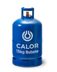 A blue Calor 15kg Butane gas bottle